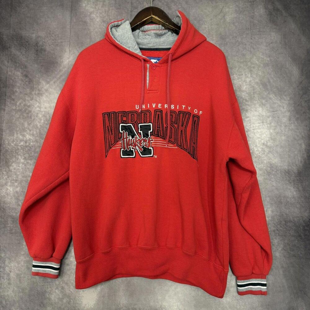 Vintage Starter Nebraska Cornhuskers Hoodie‎ Sweatshirt Men Size Large 90s